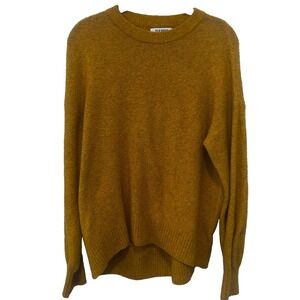 Old Navy Womens Mustard Scoop Neck Long Sleeve Comfort Fit Hi-Low Pullover M